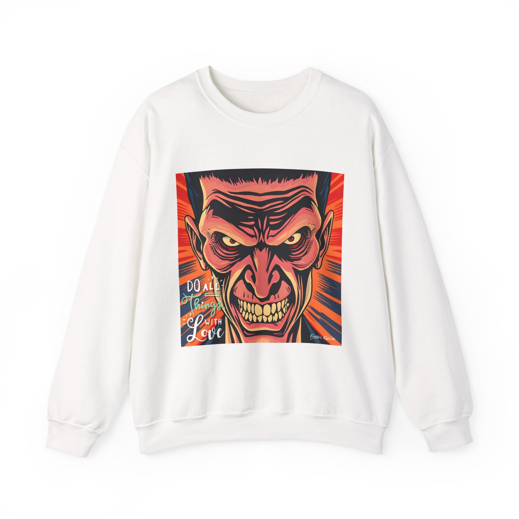 "Do All Things With Love" Unisex Heavy Blend™ Crewneck Sweatshirt - Bold Graphic Design for Everyday Comfort